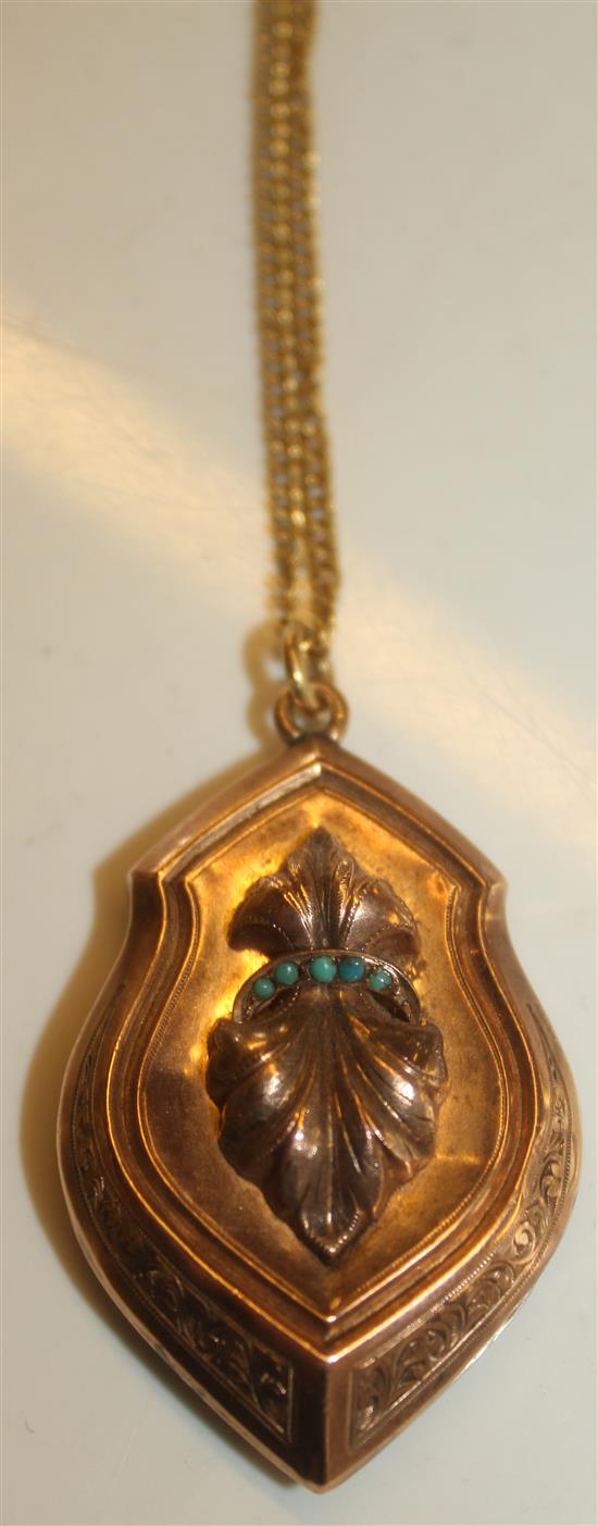 Gold and turquoise locket